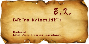 Bóna Krisztián névjegykártya